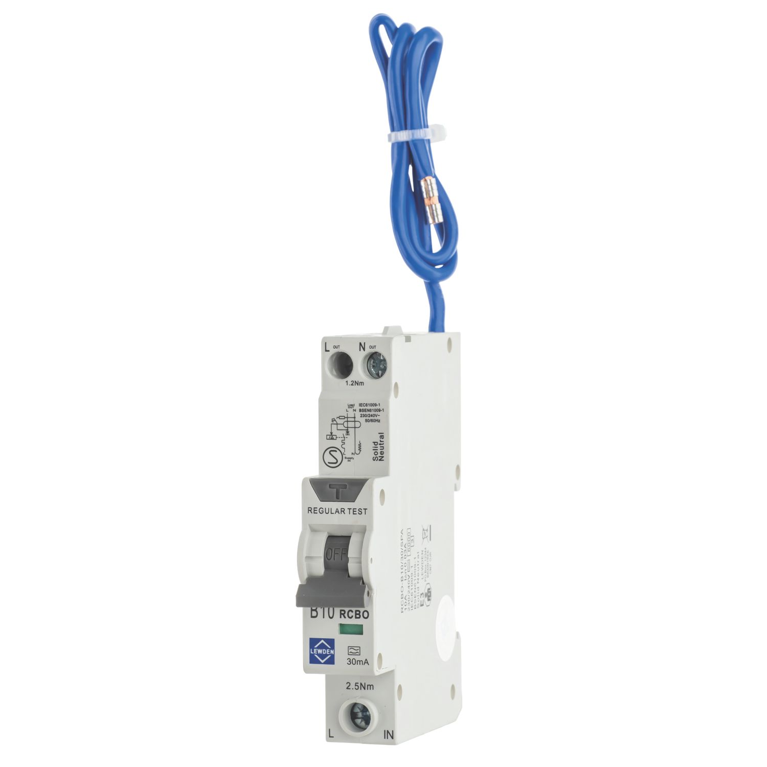Lewden 10A 30mA Type A 1P+N B Curve RCBO (120TN)
