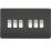 Knightsbridge SF4200MB 10AX 6-Gang 2-Way Light Switch with Chrome Switches  Matt Black