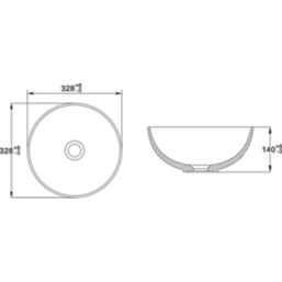 Swirl Chagan Matt Black Basin No Tap Holes 328mm