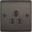 British General Nexus Metal 5A 1-Gang Unswitched Round Pin Socket Black Nickel with Black Inserts