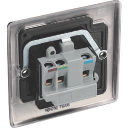 British General Nexus Metal 5A 1-Gang Unswitched Round Pin Socket Black Nickel with Black Inserts