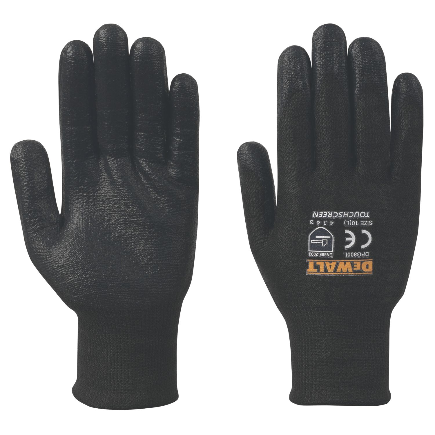 DEWALT DPG800L Touchscreen Gloves Black Large (1216T)
