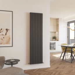 Azur Horizon 1800mm x 470mm 3511BTU Black Vertical Aluminium Radiator