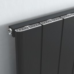 Azur Horizon 1800mm x 470mm 3511BTU Black Vertical Aluminium Radiator