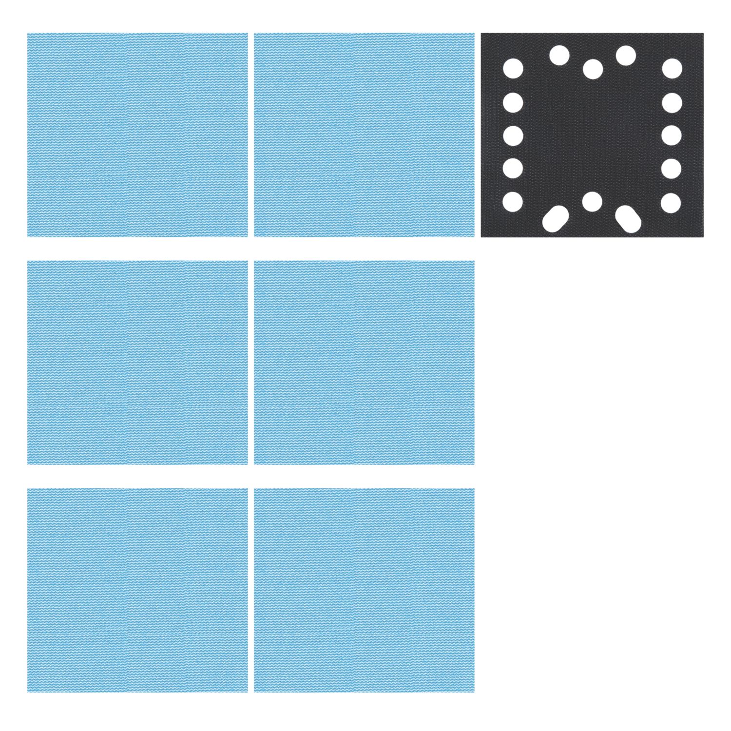 Trend Pro Mesh AB/QTR/M7/P 80, 120 & 180 Grit Mesh Multi-Material Quarter Sheet Sanding Pads with Pad Saver x 7 Pack (121EC)