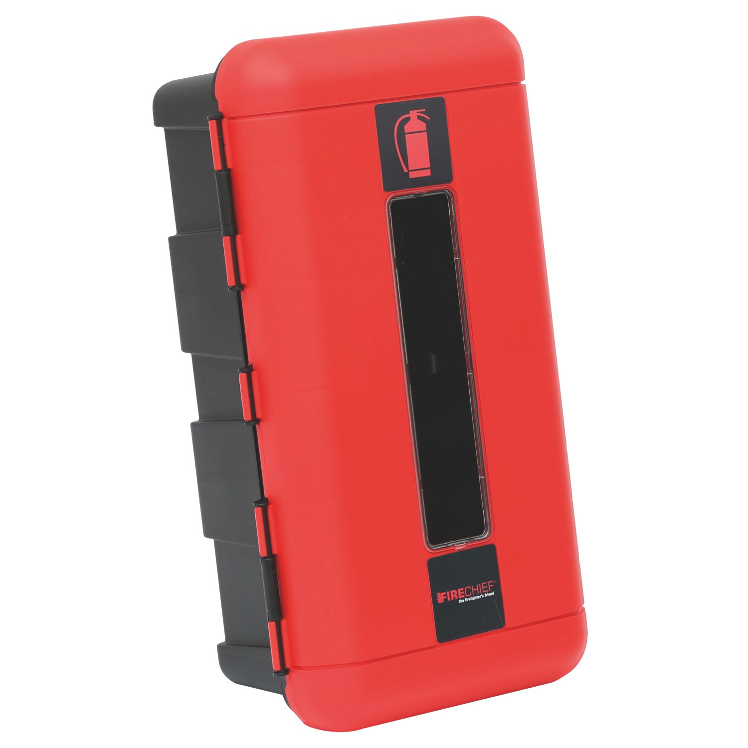 Firechief 106-1000 Single Extinguisher Cabinet 335mm x 240mm x 620mm Red/Black (121FX)