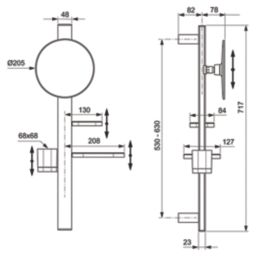 Ideal Standard Alu+ Mirror with Beauty Bar Silver 310mm x 160mm x 717mm