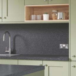Wilsonart Options Plus Lima  Matt Black Stone Effect Laminate Breakfast Bar 4100mm x 900mm x 38mm