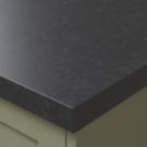 Wilsonart Options Plus Lima  Matt Black Stone Effect Laminate Breakfast Bar 4100mm x 900mm x 38mm
