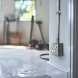 British General   13A 1-Gang DP Switched Metal Clad Power Socket  with White Inserts