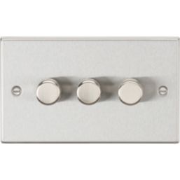 Knightsbridge  3-Gang 2-Way LED Intelligent Dimmer Switch  Brushed Chrome