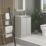 Newland  Double Door Floor Standing Vanity Unit with Basin Matt Pearl Grey 600mm x 370mm x 840mm