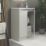 Newland  Double Door Floor Standing Vanity Unit with Basin Matt Pearl Grey 600mm x 370mm x 840mm