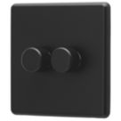 Arlec  2-Gang 2-Way LED Dimmer Switch  Black