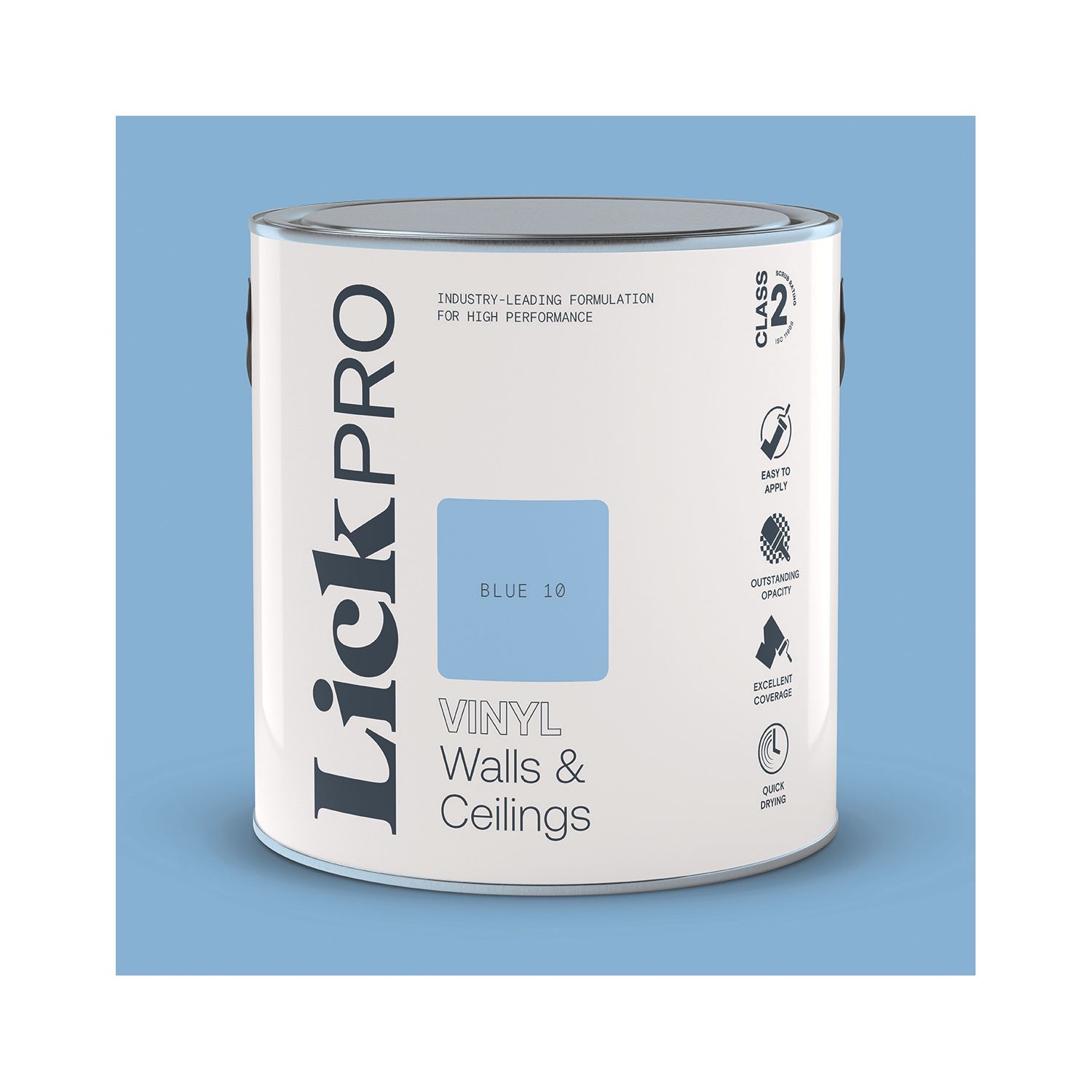 LickPro 2.5Ltr Blue 10 Vinyl Matt Emulsion Paint (121TM)