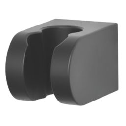 Swirl  Wall-Mounted Shower Head Holder Matt Black 65mm