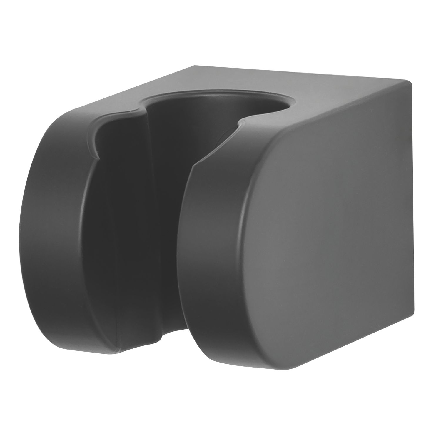 Swirl Wall-Mounted Shower Head Holder Matt Black 65mm (121TR)