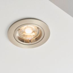 Saxby Cast Fixed  Recessed Downlight Satin Nickel