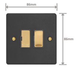 Varilight  13A Switched Fused Spur  Matt Black with Colour-Matched Inserts