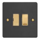 Varilight  13A Switched Fused Spur  Matt Black with Colour-Matched Inserts