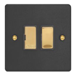 Varilight  13A Switched Fused Spur  Matt Black with Colour-Matched Inserts