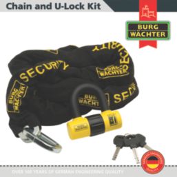 Burg-Wachter Hardened Steel Motorbike Chain & Lock 2m x 12mm