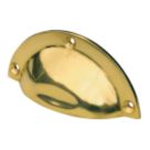 Essentials Shell Drawer Pull 90mm Polished Brass