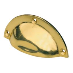 Shell Drawer Pull 90mm Polished Brass