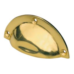 Essentials Shell Drawer Pull 90mm Polished Brass
