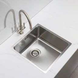 Abode Matrix R25 1 Bowl  Brushed Stainless Steel Sink 440mm x 440mm