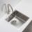 Abode Matrix R25 1 Bowl  Brushed Stainless Steel Sink 440mm x 440mm