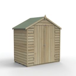 Forest 4Life 6' x 4' (Nominal) Apex Overlap Timber Shed with Assembly