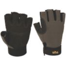 Site  Fingerless Performance Gloves Grey/Black Large