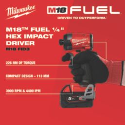 Milwaukee M18 FPP2A3-502X FUEL Gen 4 18V 2 x 5.0Ah Li-Ion RedLithium Brushless Cordless Twin Pack