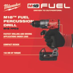 Milwaukee M18 FPP2A3-502X FUEL Gen 4 18V 2 x 5.0Ah Li-Ion RedLithium Brushless Cordless Twin Pack