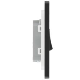 British General Evolve 20A 16AX 1-Gang Intermediate Light Switch Black