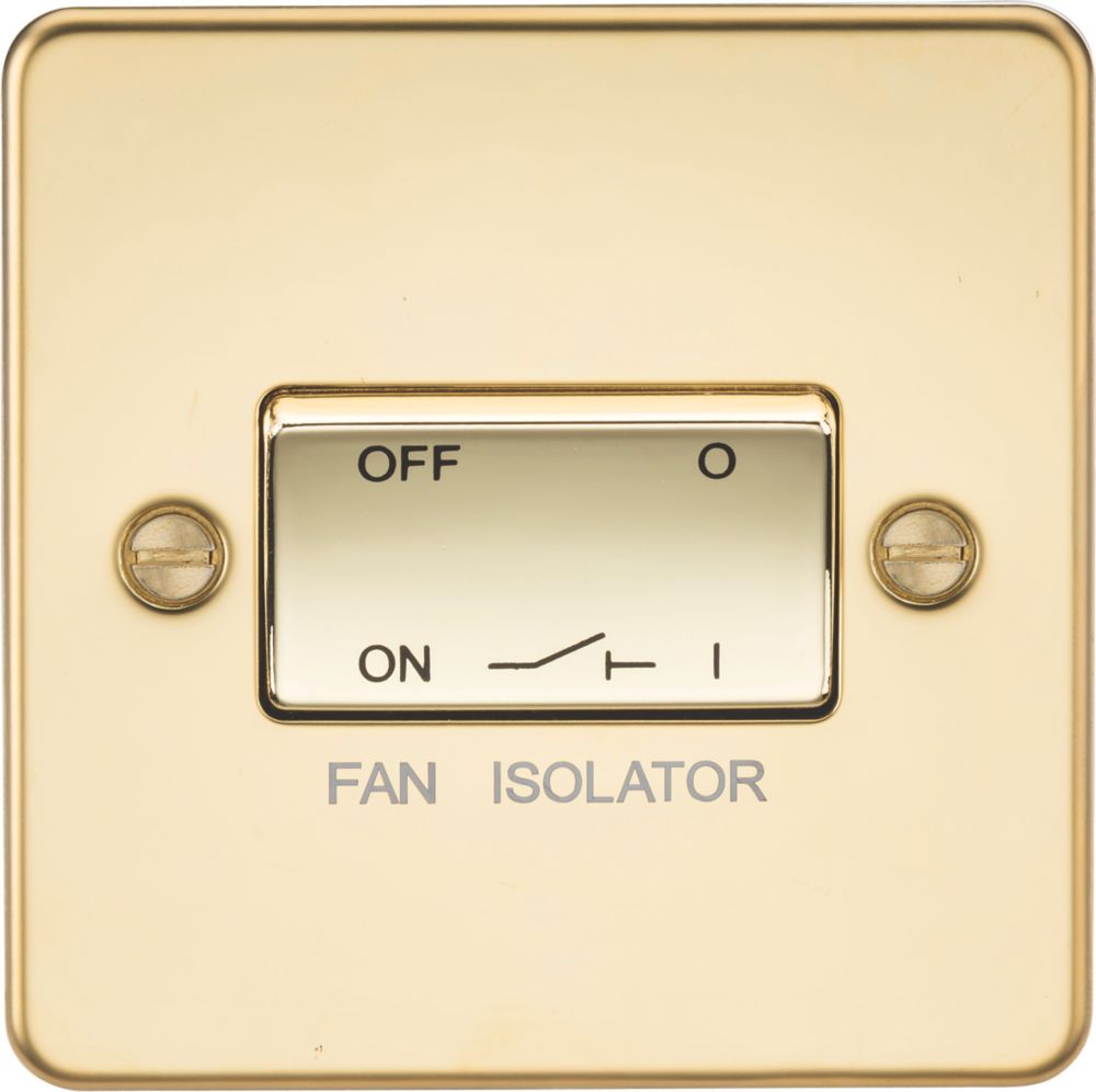 Knightsbridge 10AX 1-Gang TP Fan Isolator Switch Polished Brass - Screwfix