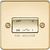 Knightsbridge FP1100PB 10AX 1-Gang TP Fan Isolator Switch Polished Brass