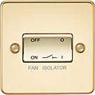 Knightsbridge FP1100PB 10AX 1-Gang TP Fan Isolator Switch Polished Brass