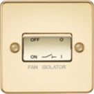 Knightsbridge  10AX 1-Gang TP Fan Isolator Switch Polished Brass