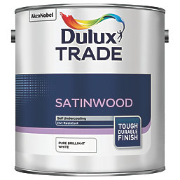 Dulux Trade  Satin Pure Brilliant White Trim Paint 2.5Ltr