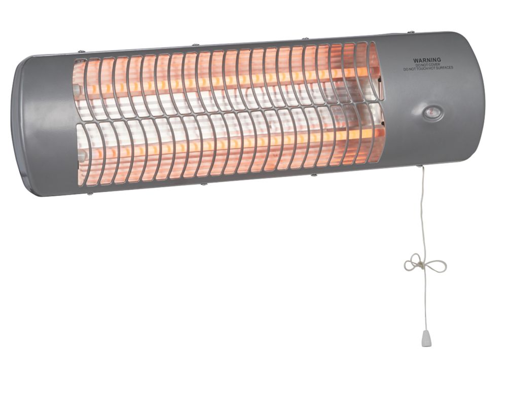 MH-10-1 Wall-Mounted Quartz Heater 600 / 1200W - Screwfix