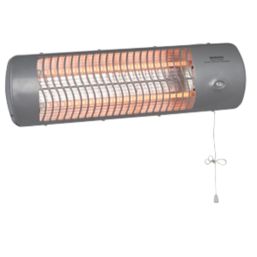 Essentials  600 / 1200W Electric Wall-Mounted Quartz Heater Grey