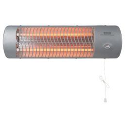 Essentials  600 / 1200W Electric Wall-Mounted Quartz Heater Grey