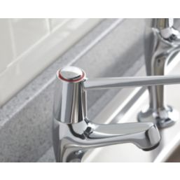 Bristan Value High Neck Pillar Single Lever Kitchen Taps Chrome-Plated 1 Pair