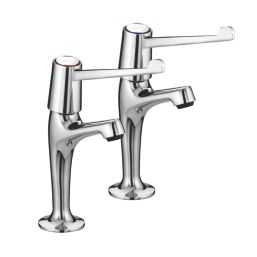 Bristan Value High Neck Pillar Single Lever Kitchen Taps Chrome-Plated 1 Pair