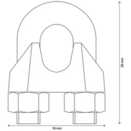 Essentials M5 Wire Rope Clamps Silver 10 Pack