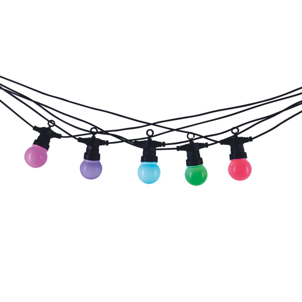 TCP 10m Outdoor LED Festoon RGB Bluetooth Lights 4.5W 56lm Screwfix