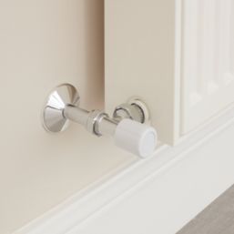 Flomasta  10mm x 21mm White/Chrome Angled Modern Manual Radiator Valve Head & Body