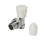 Flomasta  10mm x 21mm White/Chrome Angled Modern Manual Radiator Valve Head & Body